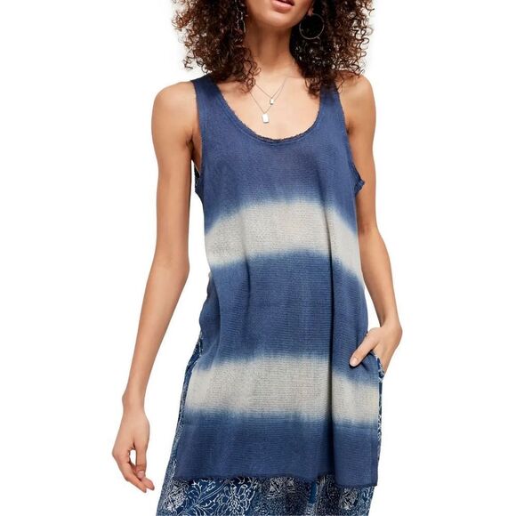 Free People Free People Joni Long Knit Tank Top In Citrus Sunset Combo  Size  XS - Picture 1 of 3